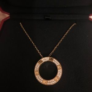 Cartier Love Necklace Diamond Pave 